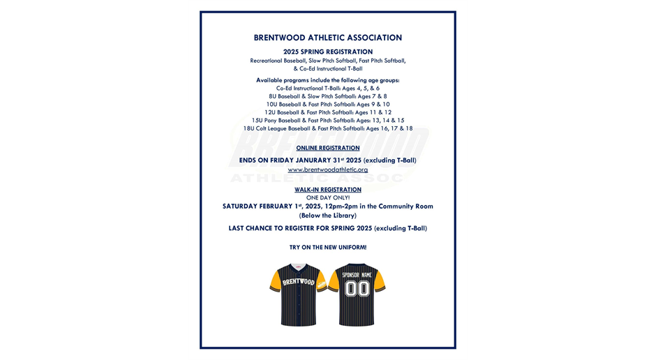 2025 Spring Registration - LAST CALL!